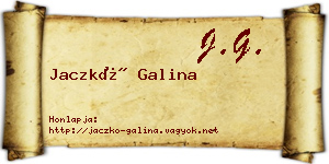 Jaczkó Galina névjegykártya